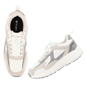 FUEL Nava-06 Men's Lightweight & Durable Trendy Sports Shoes with Anti-Skid Sole for Everyday Comfort (White)